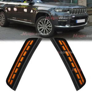 2 colors led eyebrow light for jeep grand cherokee 2021 2022 2023 2024 front rear side marker light turn signal lamp accessories