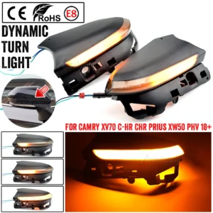 for toyota camry xv70 c hr chr prius xw50 phv dynamic led turn signal light side mirror sequential parking puddle lamp blinker