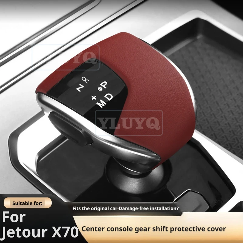 for jetour x70 x90 central console gear lever protective cover, gear knob leather decorative shell, accessories for jetour x70 x90 central console gear lever protective cover, gear knob leather decorative shell, accessories