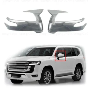 chrome rearview car stickers accessories side door mirror covers trim paste style for toyota land cruiser lc300 300 2021 2025