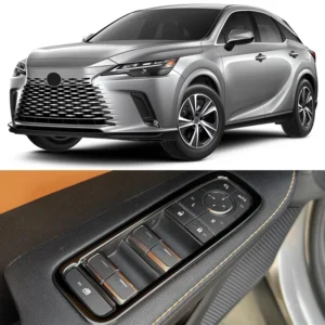 for lexus rx rx350 rx350h rx450h+ rx500h 2023 2024 2025 stainless steel interior door window switch cover trims glossy black