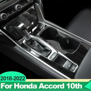 for honda accord x 10th 2018 2019 2020 2021 2022 hybrid stainless car center control gear shift panel cover decorative stickers