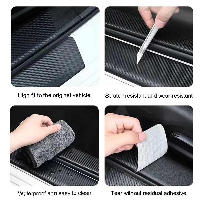 1/4/5pcs car door sill scuff plate decor carbon fiber stickers for mg zs mg3 mg5 mg6 mg7 gt hector zx ezs ehs rx5 marvel hs zst 1/4/5pcs car door sill scuff plate decor carbon fiber stickers for mg zs mg3 mg5 mg6 mg7 gt hector zx ezs ehs rx5 marvel hs zst