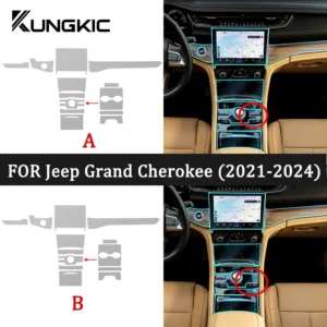 interior tpu for jeep grand cherokee 2021 2022 2023 2024 anti scratch film center console navigation panel protection sticker