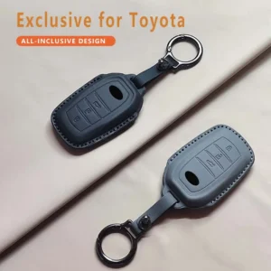 car remote key case cover for toyota chr hilux fortuner land cruiser 200 camry corolla crown rav4 leather keychain accessories