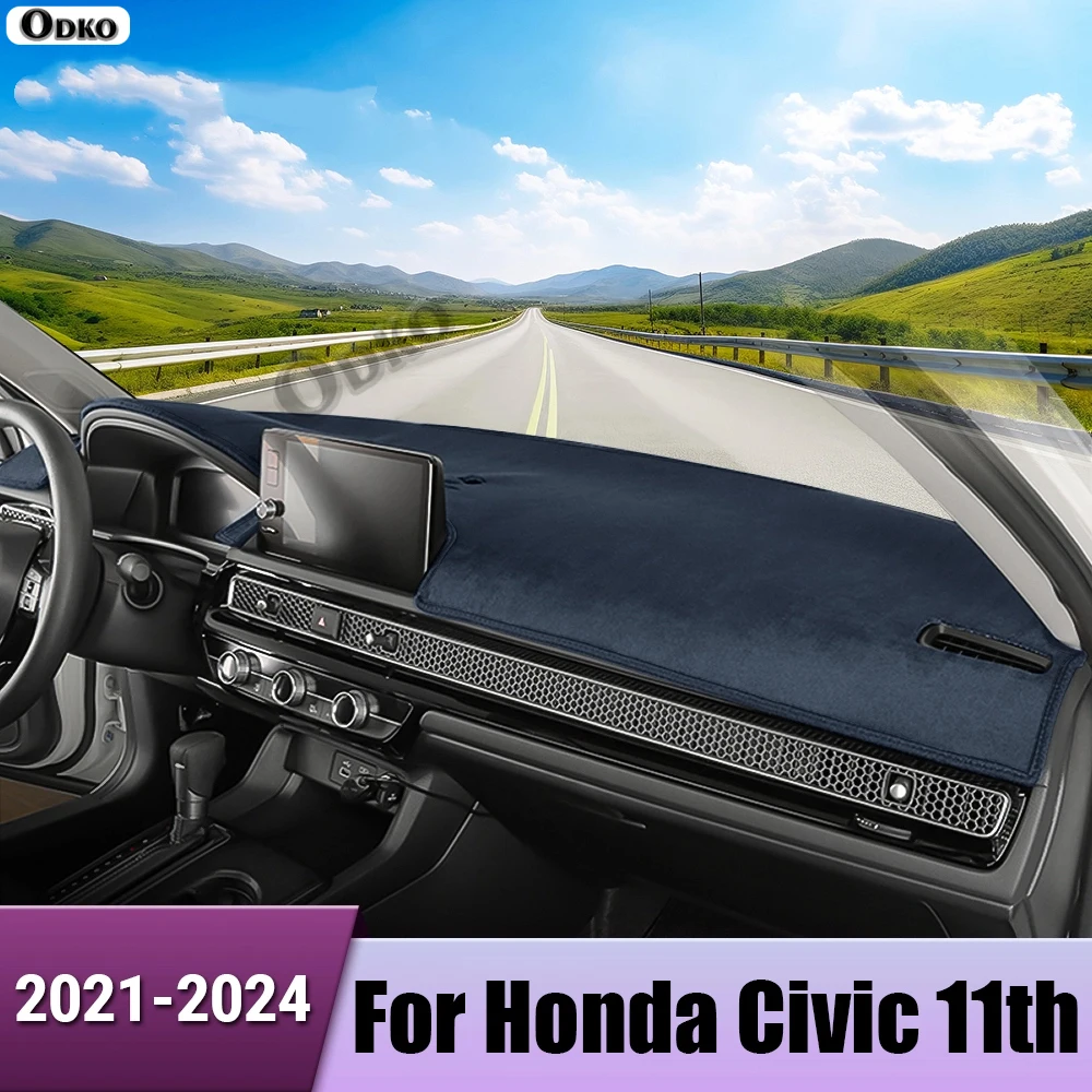 car dashboard avoid light pad instrument platform desk cover mat carpet accessories for honda civic 11th gen 2021 2022 2023 2024 car dashboard avoid light pad instrument platform desk cover mat carpet accessories for honda civic 11th gen 2021 2022 2023 2024