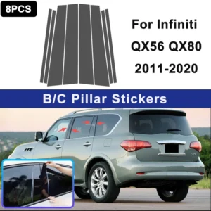 for infiniti qx56 qx80 2011 2020 window b c pillar post cover trim stickers door column decorative exterior accessories