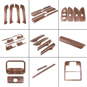 pine wood grain for toyota land cruiser prado fj150 150 2010 2019 car door handle interior frame trim sticker car accessories