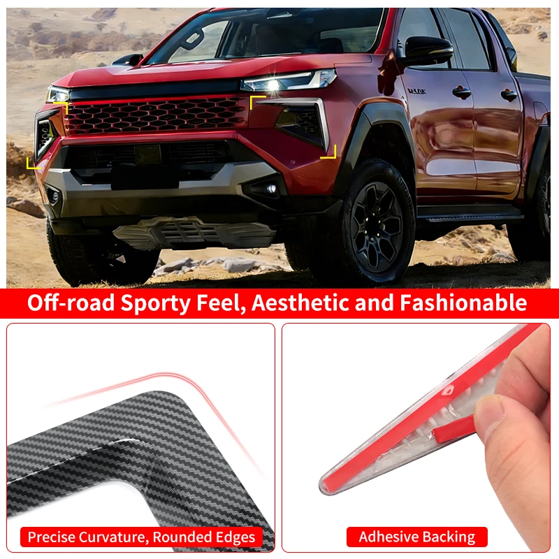 for 2026 toyota hilux hilux pickup truck front fog light upper trim strip abs decorative modification exterior decoration automo for 2026 toyota hilux hilux pickup truck front fog light upper trim strip abs decorative modification exterior decoration automo
