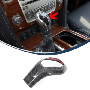 for infiniti qx80 2017 2025 real carbon fiber car gear shifter knob head trim decorate trim interior car accessories