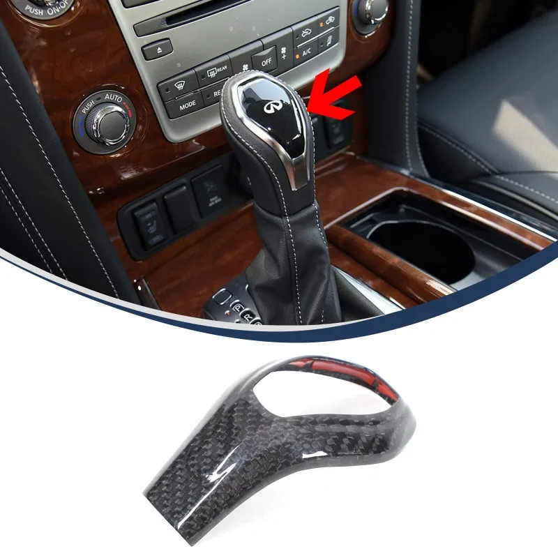 for infiniti qx80 2017 2025 real carbon fiber car gear shifter knob head trim decorate trim interior car accessories for infiniti qx80 2017 2025 real carbon fiber car gear shifter knob head trim decorate trim interior car accessories