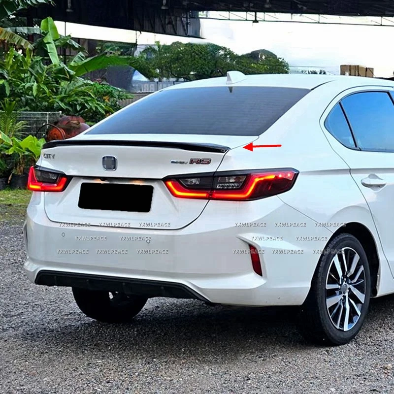 for 2020 2021 2022 2023 2024 2025 honda city rs style bright black car rear spoiler wing trunk lip tail trunk spoiler trim for 2020 2021 2022 2023 2024 2025 honda city rs style bright black car rear spoiler wing trunk lip tail trunk spoiler trim