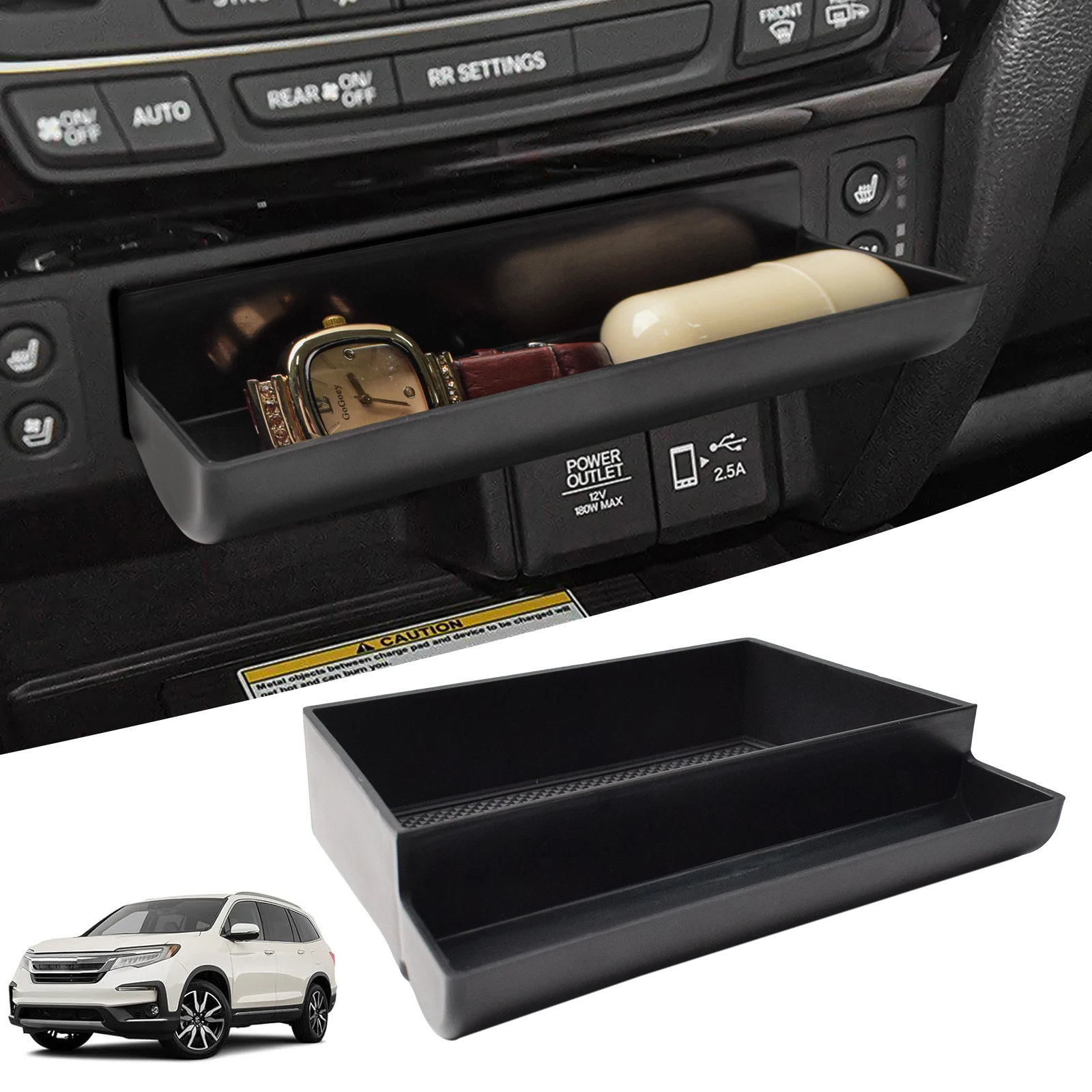 for honda pilot 2016 2022/ ridgeline 2017 2024/ passport 2019 2024 center console drawer storage box tray car abs accessories for honda pilot 2016 2022/ ridgeline 2017 2024/ passport 2019 2024 center console drawer storage box tray car abs accessories
