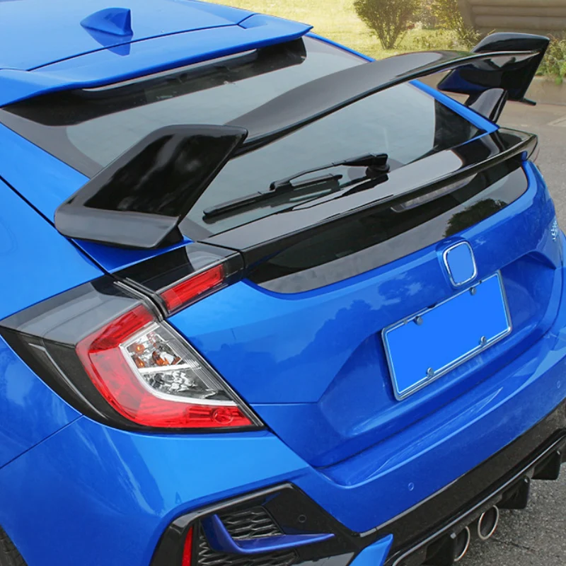 for honda civic 2018 2021 10th gen hatchback rear spoiler refit typer style roof wing trunk lip auto body kit tuning decoration for honda civic 2018 2021 10th gen hatchback rear spoiler refit typer style roof wing trunk lip auto body kit tuning decoration