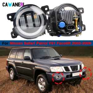 2 x car right + left led fog light angel eye daylight drl 30w h11 for nissan safari patrol y61 facelift 2005 2006 2007 2008 2009