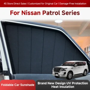 foldable windshield sun shade for nissan patrol y61/y62, car front window sun visor uv protection heat insulation