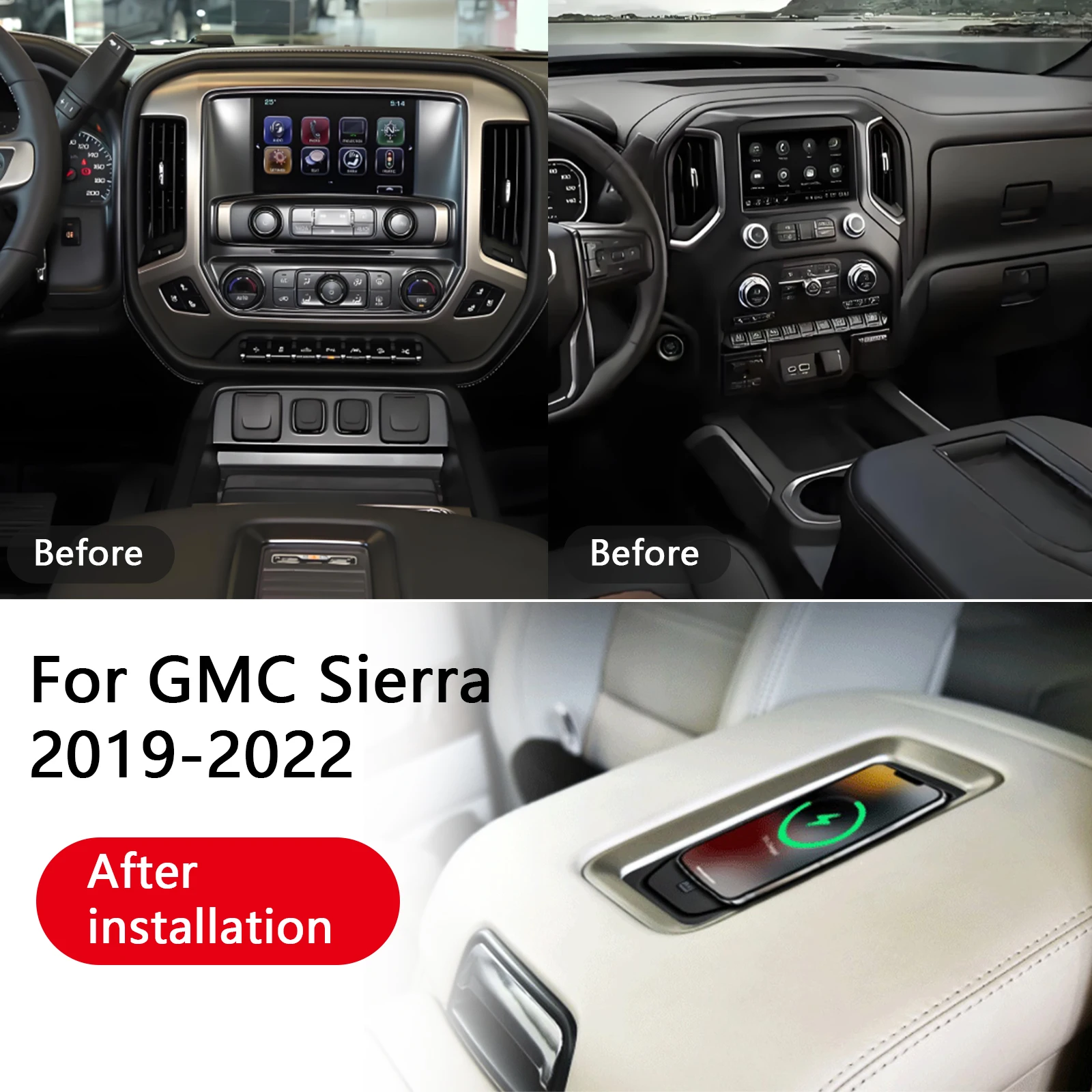 the latest for gmc sierra 2019 2020 2021 2022 wireless charger,special on board qi phone fast charging panel car accessories the latest for gmc sierra 2019 2020 2021 2022 wireless charger,special on board qi phone fast charging panel car accessories