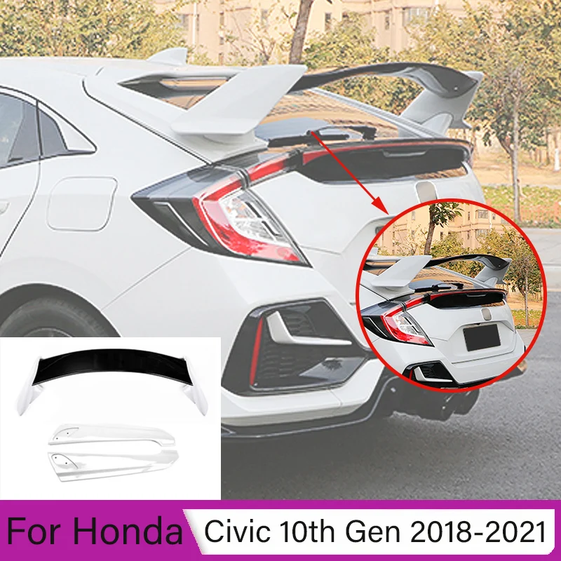 for honda civic 2018 2021 10th gen hatchback rear spoiler refit typer style roof wing trunk lip auto body kit tuning decoration for honda civic 2018 2021 10th gen hatchback rear spoiler refit typer style roof wing trunk lip auto body kit tuning decoration