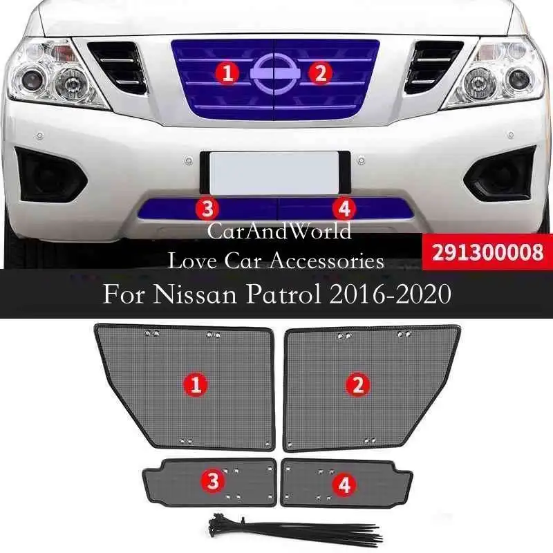 front grille insect screening mesh insert net stainless steel cover trims for nissan patrol armada y62 2012 2020 car front grille insect screening mesh insert net stainless steel cover trims for nissan patrol armada y62 2012 2020 car