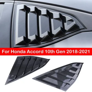 for honda accord 10th gen 2018 2021 car rear louver window side shutter cover trim sticker vent scoop abs carbon accessories