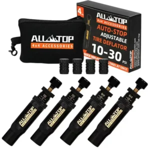 (10 30 psi) 4 pcs adjustable auto stop tire deflator valve kit 4x4 screw on tyre air down tool for vehicles motorcycle offroad