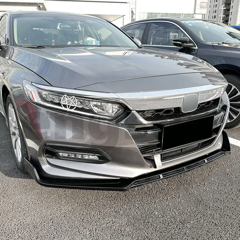 for 2018 2021 honda accord 10 gen 3pcs/set car front bumper lip diffuser spoiler gloss black body kits tuning for 2018 2021 honda accord 10 gen 3pcs/set car front bumper lip diffuser spoiler gloss black body kits tuning