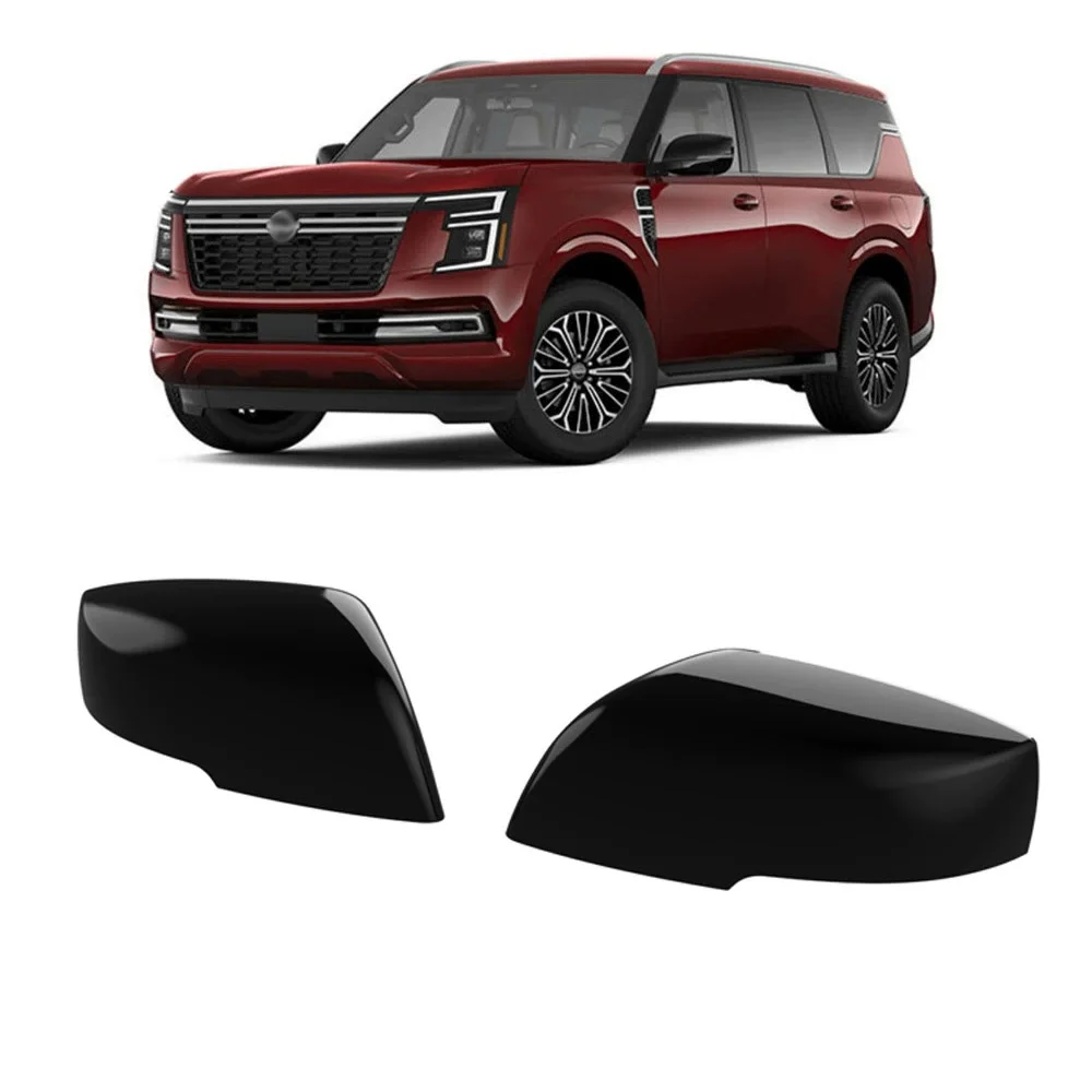 for nissan armada y63 2025 2026 abs black car rearview side mirror cover wing cap exterior door housing shell trim accessories for nissan armada y63 2025 2026 abs black car rearview side mirror cover wing cap exterior door housing shell trim accessories