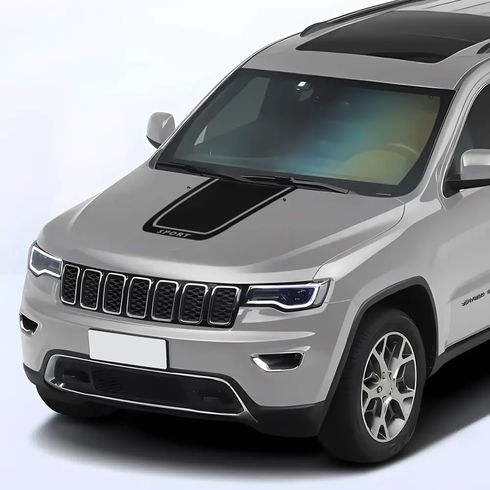 car hood bonnet racing sport vinyl decal sticker stripe kit compatible with jeep grand cherokee wk2 2011 present car hood bonnet racing sport vinyl decal sticker stripe kit compatible with jeep grand cherokee wk2 2011 present