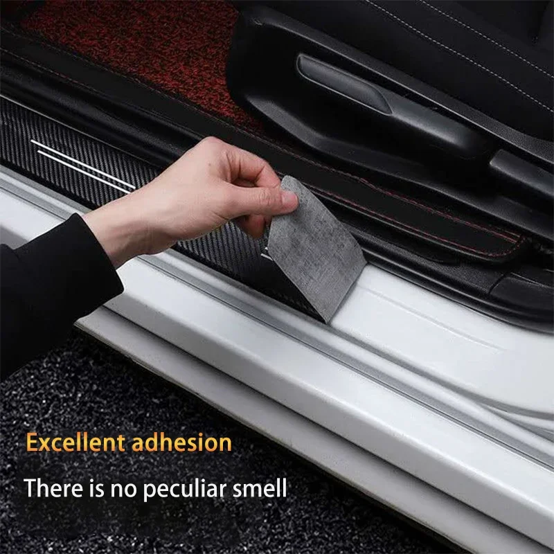 4pcs car door sill protector stickers for nissan patrol y60 y61 y62 leather carbon fiber decor decal tuning 4pcs car door sill protector stickers for nissan patrol y60 y61 y62 leather carbon fiber decor decal tuning