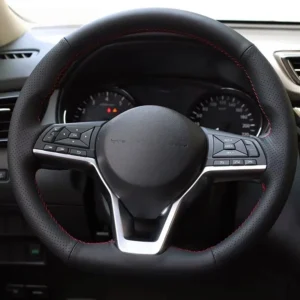 genuine leather car steering wheel cover for nissan kicks rogue sentra altima sr qashqai x handle cover interior car accessories