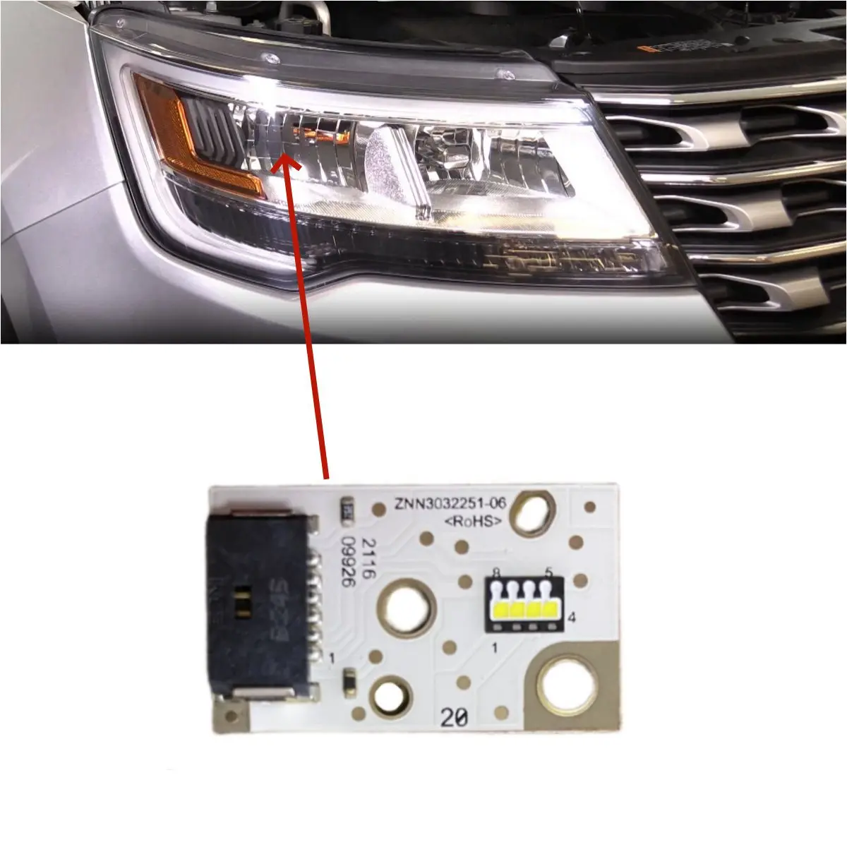 for ford explorer 2016 2017 2018 led headlight low beam led boards left right side drl refit for ford explorer 2016 2017 2018 led headlight low beam led boards left right side drl refit