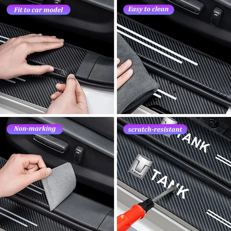 universal imitation carbon fiber leather car door sill protection strip for great wall wey tank 300 500 700 800 car universal imitation carbon fiber leather car door sill protection strip for great wall wey tank 300 500 700 800 car