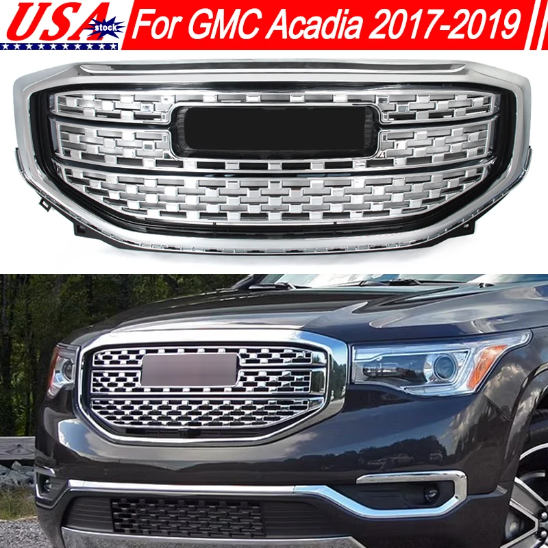 magickit gloss black front bumper upper grille for 2017 2018 2019 gmc acadia denali radiator center grill mesh 84378394 magickit gloss black front bumper upper grille for 2017 2018 2019 gmc acadia denali radiator center grill mesh 84378394