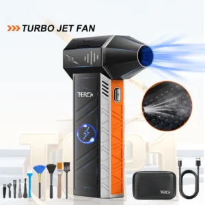 x3pro mini turbo fan jet,handheld 150000rpm powerful air blower compressed air duster for car dryer/pc/home/indoor (orange)