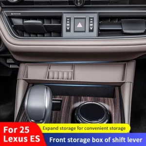 qhcp car central storage box silicone gear front storage box organizer container stowing for lexus es 2025 interior accessories