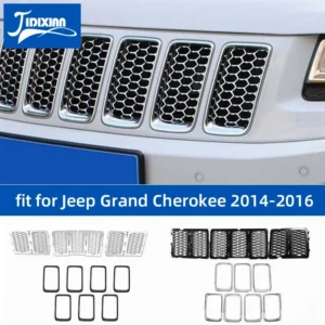 jidixian racing grills for jeep grand cherokee 2014 2015 2016 front insert honeycomb grille mesh decoration cover accessories