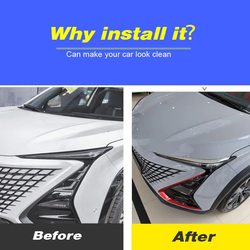 for changan uni t car headlight eyebrow stickers trim cover front head lamp decorative strips exterior product 2024 for changan uni t car headlight eyebrow stickers trim cover front head lamp decorative strips exterior product 2024