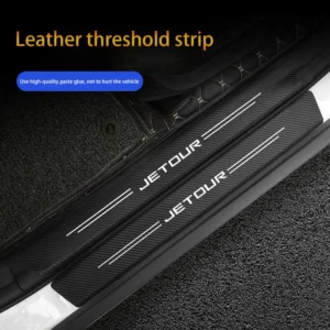 4pcs car door sill protector welcome pedal decoration leather stickers for chery jetour x70 x70sm x90 x95 dashing i dm t2 t3