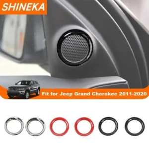 shineka front door sound stereo speaker decoration cover for jeep grand cherokee 2011 2012 2013 2014 2015 2016 2017 2018 2020