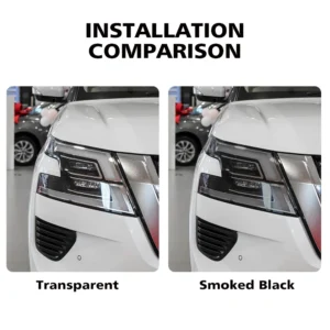 high gloss smoke black tpu headlight ppf for nissan patrol y63 y62 2015 2026 pre cut anti scratch protective film vinyl wrap kit