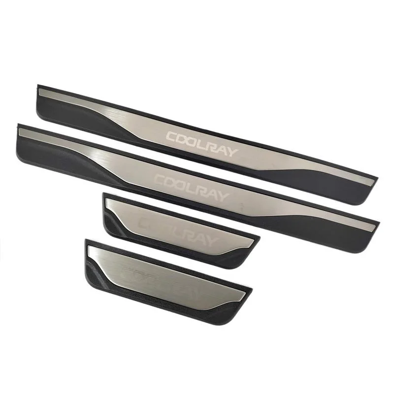 4pcs plastic stainless steel for 2023 2024 geely coolray car auto door sill pedal welcome scuff plate cover 4pcs plastic stainless steel for 2023 2024 geely coolray car auto door sill pedal welcome scuff plate cover