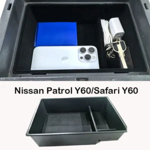 for nissan patrol y60 armrest storage box storage organizer safari y60 armrest box interior modification accessories