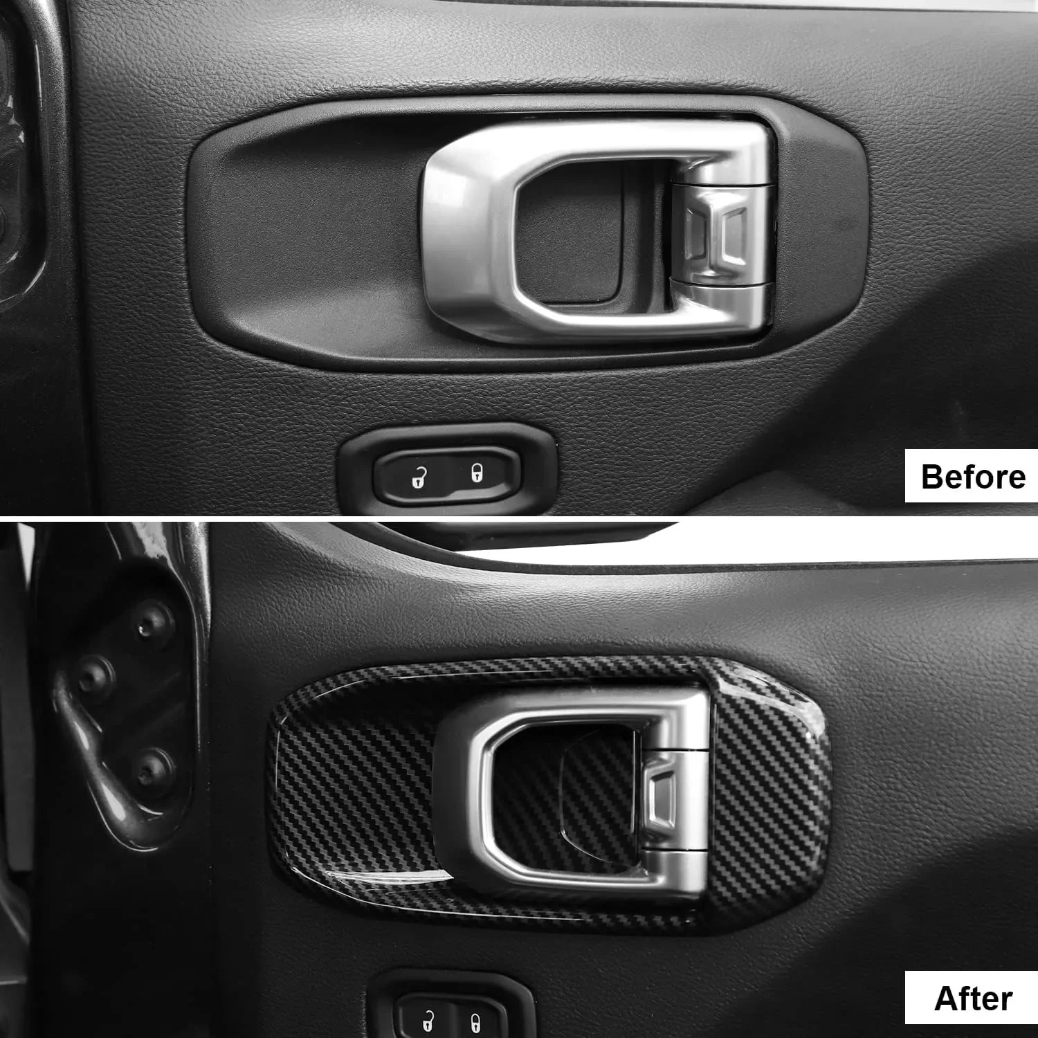 for jeep jl door handle bowl cover decor trim internal for 2018 2023 jeep wrangler jl 4 door carbon fiber for jeep jl door handle bowl cover decor trim internal for 2018 2023 jeep wrangler jl 4 door carbon fiber