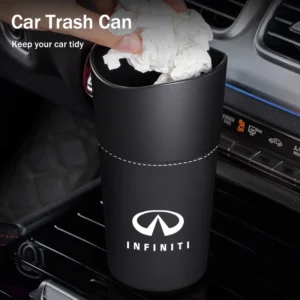 car multifunct leather water cup holder storage box bucket for infiniti q50 fx35 q30 g37 q70 qx70 g35 q60 qx50 qx60 qx80 qx30