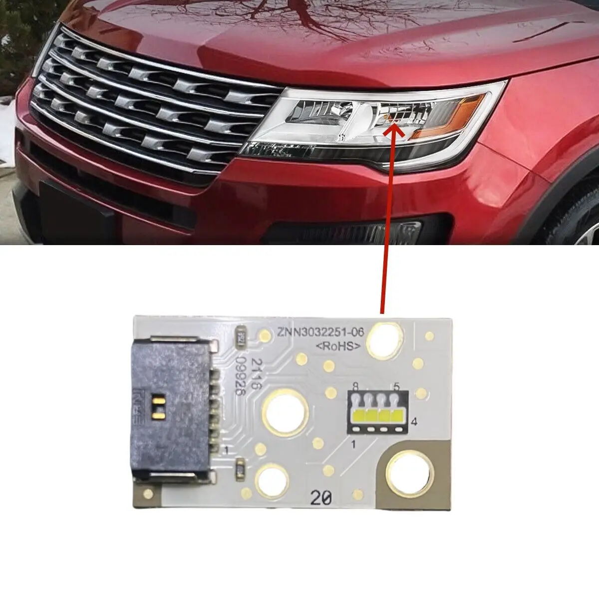 for ford explorer 2016 2017 2018 led headlight low beam led boards left right side drl refit for ford explorer 2016 2017 2018 led headlight low beam led boards left right side drl refit