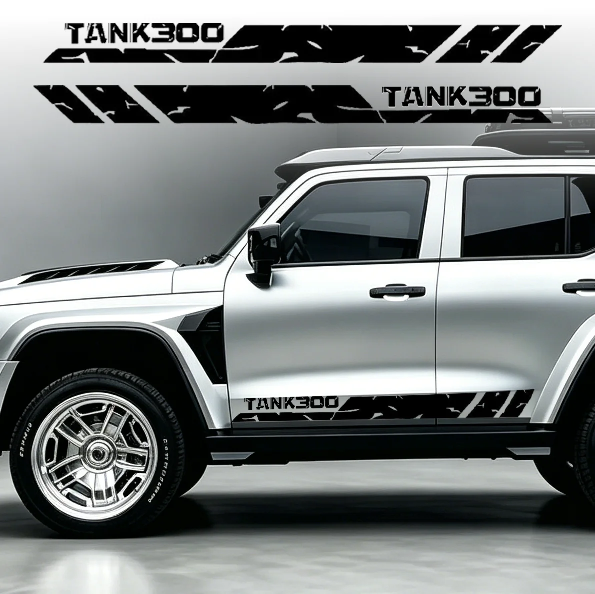 2 pcs car side door body stickers for gwm tank 300 sport stripe style decals off road decals 2 pcs car side door body stickers for gwm tank 300 sport stripe style decals off road decals