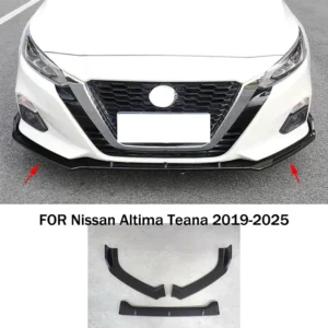 car accessories fit for nissan altima teana 2019 2025 black abs front bumper lip spoiler splitters cover body kit side skirt