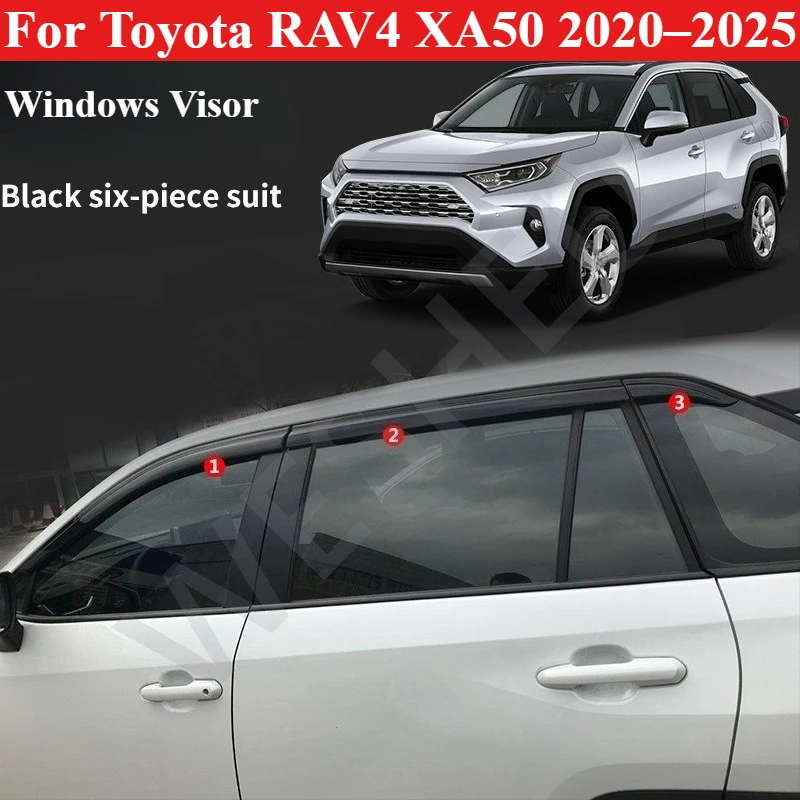 for toyota rav4 xa50 2020–2025 window visor extended version rain guards door window deflectors sun shade exterior accessories for toyota rav4 xa50 2020–2025 window visor extended version rain guards door window deflectors sun shade exterior accessories