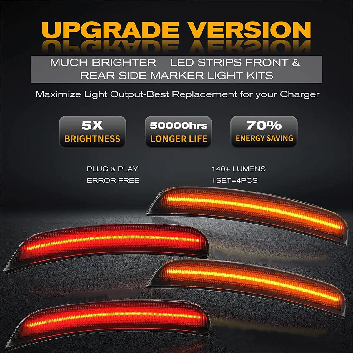 4pcs front rear bumper led side marker light smoked lens car lamp for dodge charger 2015 2016 2017 2018 2019 2020 2021 2022 2023 4pcs front rear bumper led side marker light smoked lens car lamp for dodge charger 2015 2016 2017 2018 2019 2020 2021 2022 2023