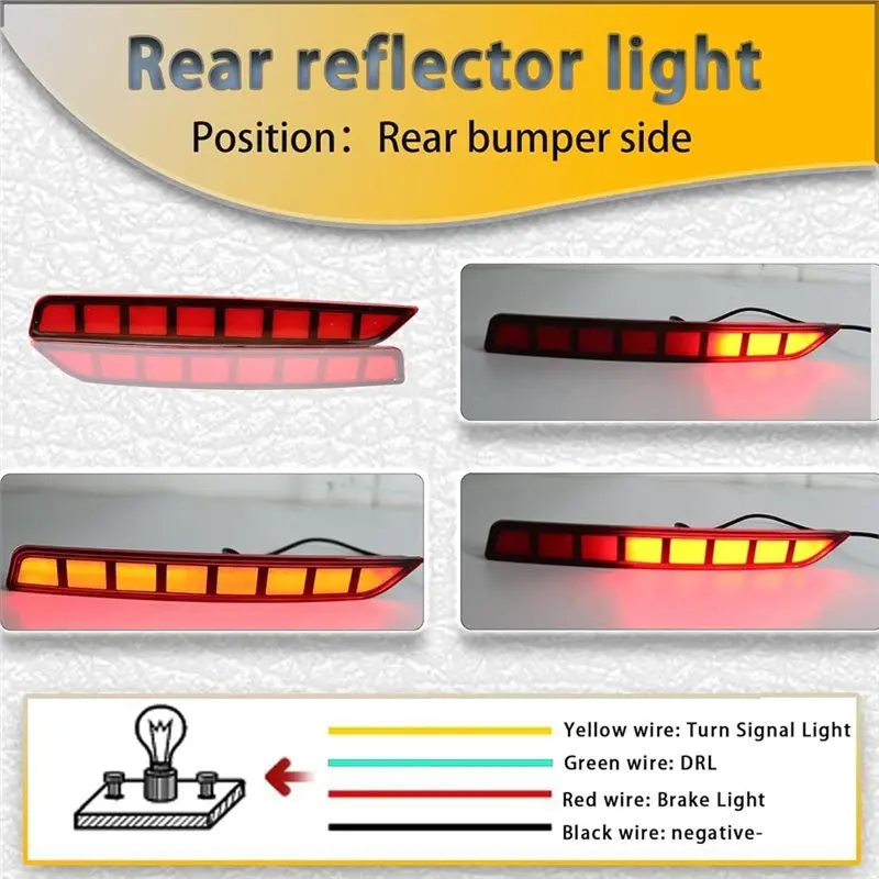 for chevy suburban tahoe gmc yukon 2021 2024 rear bumper reflectors light sequential turn signal brake lamp for chevy suburban tahoe gmc yukon 2021 2024 rear bumper reflectors light sequential turn signal brake lamp